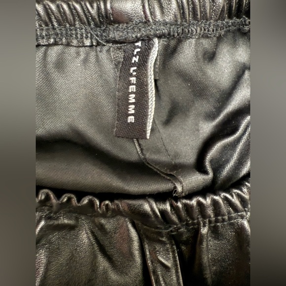 TLZ L’FEMME BLACK VEGAN LEATHER STRAP TROUSER - Picture 2 of 4